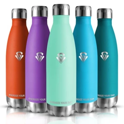 Afbeelding van Grsta drinkfles van roestvrij staal, 750 ml, BPA vrij, sportfles, lekvrij, thermosfles, waterfles, geschikt voor koolzuur, isolatiebeker sport, outdoor, gym, fitness