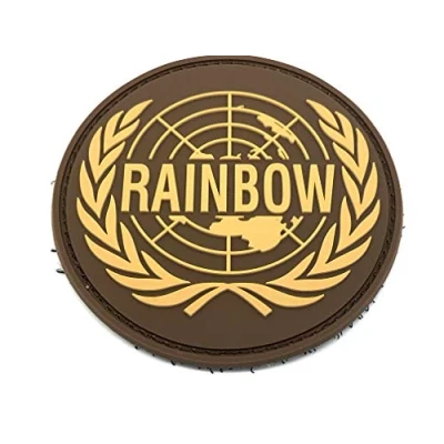 Afbeelding van Patch Nation Rainbow Zes bruin embleem PVC klittenband badge
