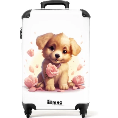 Afbeelding van NoBoringSuitcases.com® Koffer hond Reiskoffer trolley meisje 55x35x25