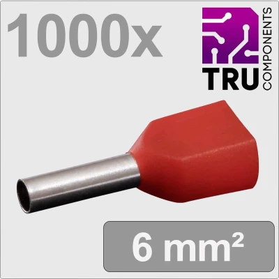 Afbeelding van TRU COMPONENTS TC 13377232 Dubbele adereindhulzen 1 mm² Deels geïsoleerd Rood 1000 stuk(s)