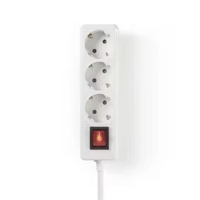 Afbeelding van Stekkerdoos 3 voudig Nedis meter (Schakelaar, Wit)