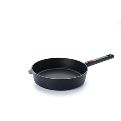 Afbeelding van Woll Diamond Logic XR hoge rand pan inductief Ø 28 cm, 7 cm hoog, met afneembare steel geschikt voor alle warmtebronnen, gegoten aluminium, antiaanbaklaag, ovenbestendig, zwart