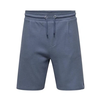 Afbeelding van Only &amp; Sons Onscal Reg Struct Pleat Shorts 22033096 Blauw Heren The Stone