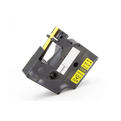Afbeelding van vhbw Tape cassette compatibel met Dymo Rhino 4200, 5200, 6000 labelprinters, zwart op geel, krimpkous cassette, 6 mm