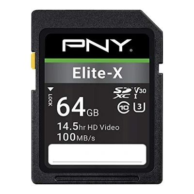 Afbeelding van PNY Elite X SDXC card 64GB Class 10 UHS I U3 100MB/s