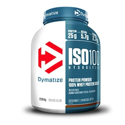 Afbeelding van Dymatize ISO 100 Gourmet Chocolate 2264g Poeder met weiproteïne hydrolysaat + isolaat