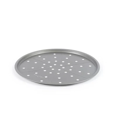 Afbeelding van Salter Essentials Pizza Tray Non Stick Coating, Round Baking Tray, Dishwasher Safe, Easy to Clean, Made in the UK, Durable Carbon Steel, Garlic Bread, Lightweight Oven Sheet, PFOA Free, BW13671