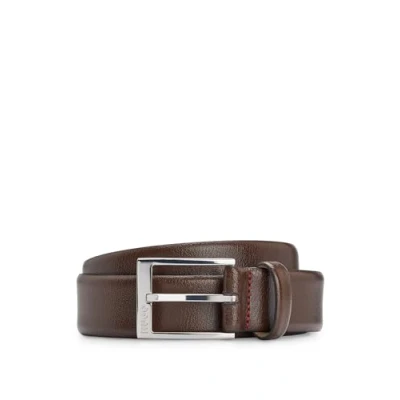 Afbeelding van HUGO BOSS dames Gellot riem van leer in de kleur Donkerbruin, maat: 85 cm