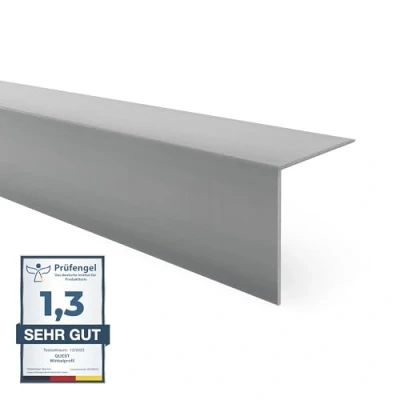 Afbeelding van Quest Hoekprofiel, pvc, zonder plakband, randbescherming en hoekbescherming, hoeklijst, 50 x mm, 200 cm, donkergrijs