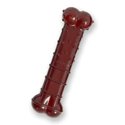 Afbeelding van Nylabone Power Chew Klassiek kauwspeelgoed voor honden, duurzaam hondenspeelgoed agressieve kauwers, gebasted blast spek en steaksmaak, middelgroot/wolf (1 stuk)