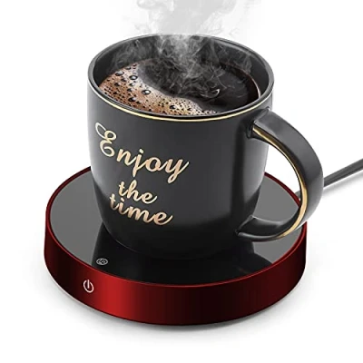 Afbeelding van Suewow Koffiemok Warmer en Smart Cup Warmer, Mok voor Bureau, Elektrische Drankwarmer met 3 Temperatuurinstellingen Auto On/Off, Power Off Bescherming