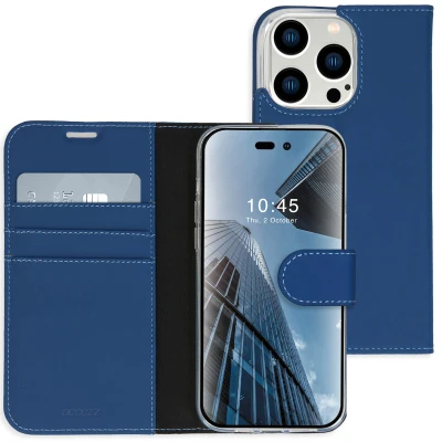 Afbeelding van Apple iPhone 14 Pro Max Hoesje Kunstleder Accezz Bookcase Donkerblauw Telefoonhoesje