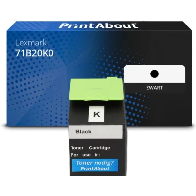 Afbeelding van Huismerk Lexmark 71B20K0 Toner Zwart