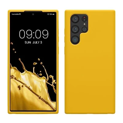 Afbeelding van kwmobile telefoonhoesje compatibel met Samsung Galaxy S22 Ultra hoesje Zachte case voor smartphone Back cover in stralend geel