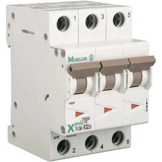 Afbeelding van Eaton plsm d25 3 mw installatieautomaat 3p d karakteristiek 25a iec en 60898 1 10ka modulen breedte 52 5mm 242499