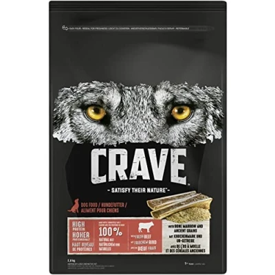Afbeelding van Crave Hondenzak Rundvlees Met Beenmerg En Oude Granen 3 X 2,8Kg