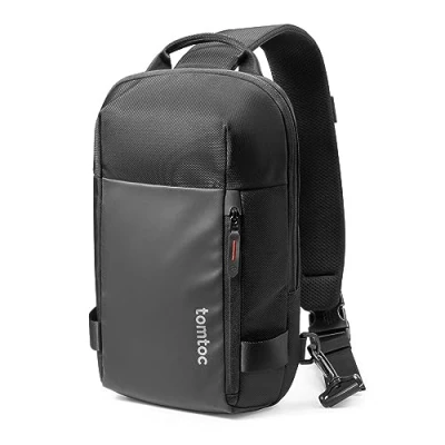 Afbeelding van tomtoc mannen schoudertas voor 2024 11 inch iPad Pro M4, Air M2, minimale enkele riem sling tas kleine daypack dagelijks gebruik, mini formaat