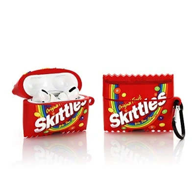 Afbeelding van YIGEYI Siliconen Case Compatibel met Airpods Pro Grappige Leuke 3D Cartoon Cover [Leuke Snacks Serie] (Skittles)