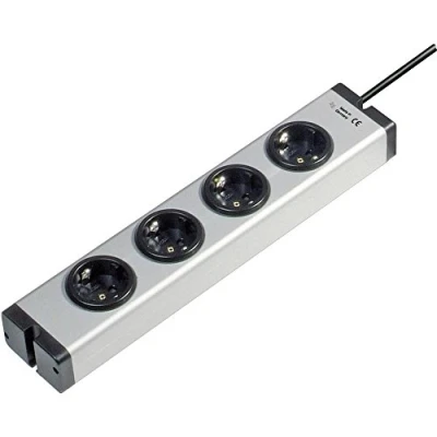 Afbeelding van Ehmann 0600x00042031 Stekkerdoos 4 voudig Aluminium Randaarde stekker 1 stuk(s)