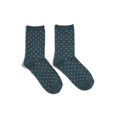 Afbeelding van PIECES Dames Pcsebby Glitter Long 1 pack Pattern Noos, Reflecting Pond/Detail: Kleine Dots IN VERDRAAGD DENIM, Eén Maat