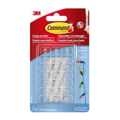 Afbeelding van Command Decoratieve haken strepen transparant 17026CLR, kleurloos, mini