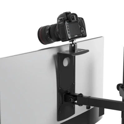 Afbeelding van humancentric DSLR monitorhouder monitorplank voor bureaucameramontage, lichte webcam en microfooncameraplank monitor VESA arm, vervang klemstatieven camera bureaubevestiging, klein