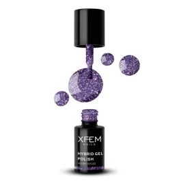 Afbeelding van XFEM UV/LED Hybrid Gellak 6ml. Andromeda #0173 Glitter, Paars Glitters Gel nagellak