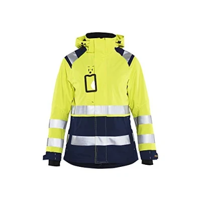 Afbeelding van Blåkläder 4904 1987 Dames Shell jack High Vis Geel/Marineblauw maat S