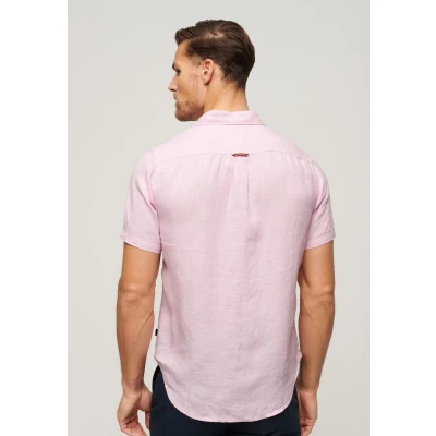 Afbeelding van Superdry Mannen Studios Casual Linnen Overhemd Roze Grootte: XL