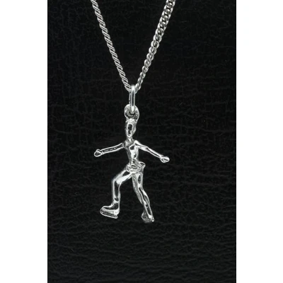 Afbeelding van Zilveren IJsdanseres middel ketting hanger