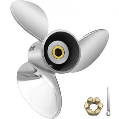Afbeelding van VEVOR Buitenboordpropeller, vervangen voor OEM 3860709, 3 bladige 14,5&quot; x 21&quot; pitch stalen bootpropeller, compatibel met Volvo Penta SX Drive Alle modellen, 19 tandspellen, RH