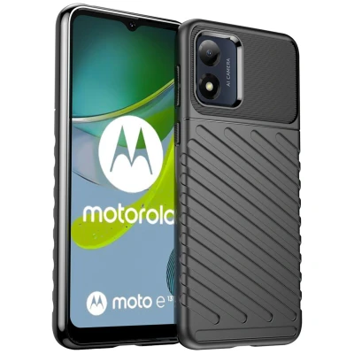 Afbeelding van Motorola Moto E13 Hoesje Siliconen en TPU (zacht) iMoshion Softcase/Backcover Zwart Telefoonhoesje Shockproof/Valbescherming