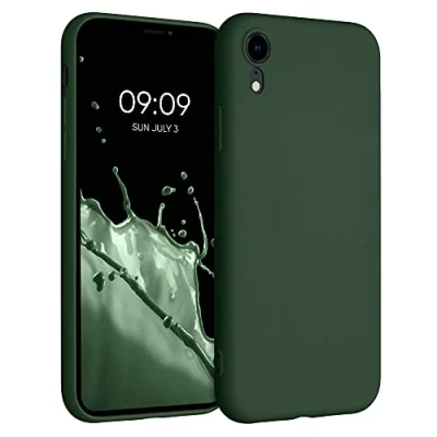 Afbeelding van kwmobile telefoonhoesje compatibel met Apple iPhone XR hoesje Zachte case voor smartphone Back cover in donkergroen mat