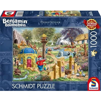 Afbeelding van Schmidt Spiele 58423 Thomas Kinkade, Kiddinx, Benjamin Blümchen, een dag in de Neustadder Zoo, puzzel met 1000 stukjes