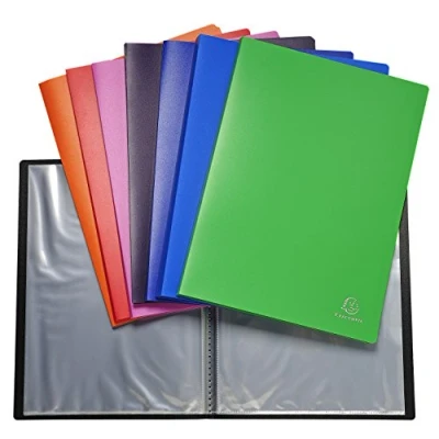Afbeelding van Exacompta Ref 8820E Halfstijf PP displayboek Geschikt voor A4 documenten, afveegbare kaft, polypropyleen van 500 micron, 20 vakken, 40 weergavepagina&#039;s diverse kleuren (verpakking 10)