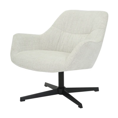 Afbeelding van Livingfurn Daphne draaifauteuil grijs/beige Stof