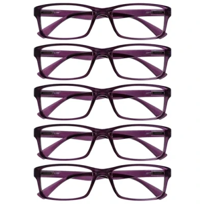 Afbeelding van The Reading Glasses Company Paarse waarde 5 Pack Mens Womens Designer stijl lezers RRRRR92 +3.00