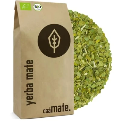 Afbeelding van Yerba matéthee BIO 200 g ● gerijpt fairtradeproduct en aan DE lucht gedroogd rookvrij plasticvrij van matébladeren, stukjes matéknoppen matébladpoeder Oeko 006
