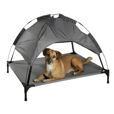 Afbeelding van Kerbl Hondenbank vakantiekap 105x86x75 cm grijs