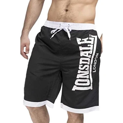 Afbeelding van Lonsdale Clennell Zwemshorts, Heren, Maat: Large, Black white