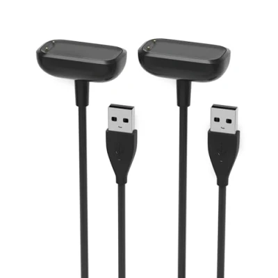 Afbeelding van Sinoacc Oplader voor Fitbit Charge 5 &amp; Luxe Kabel Vervanging 3.3Ft Smartwatch USB Magnetische Draadloze Snel Opladen Cord Fitness Tracker 2Pack