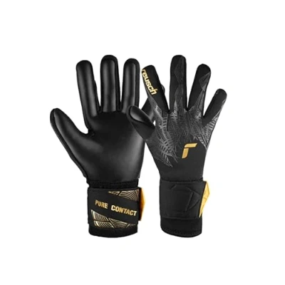 Afbeelding van Reusch Pure Contact Infinity Junior Keepershandschoenen voor kinderen, optimaal kunstgras, 7, zwart goud