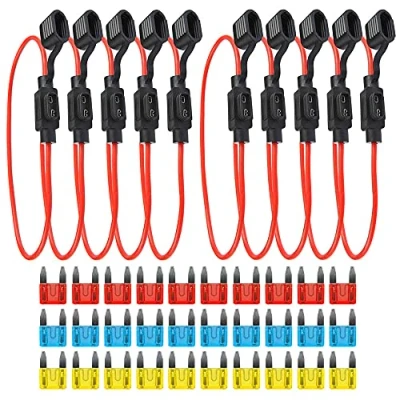 Afbeelding van GTIWUNG 8 stuks zekeringhouders voor autozekeringen met volledig gegoten behuizing platte zekering houder waterdicht autozekeringhouder Inline Blade Fuse Holder, kleine