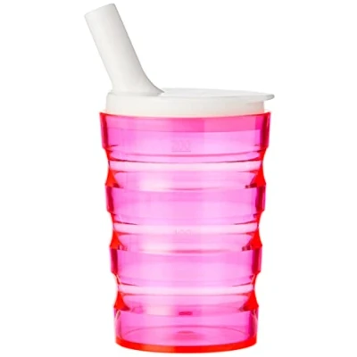 Afbeelding van HOMECRAFT Sure Grip 200 ml Non Mors Roze beker met klein deksel diafragma