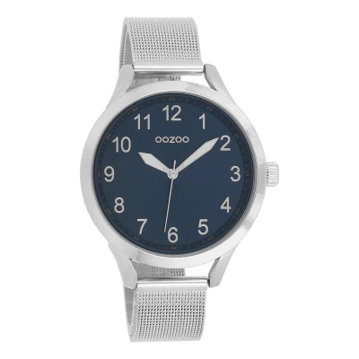 Afbeelding van OOZOO Timepieces zilverkleurige horloge met metalen mesh armband C9118