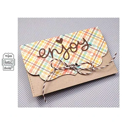 Afbeelding van YunTrip Snijmallen voor het maken van kaarten, metaal, sjabloon, envelopframe, 15x11cm, zilver
