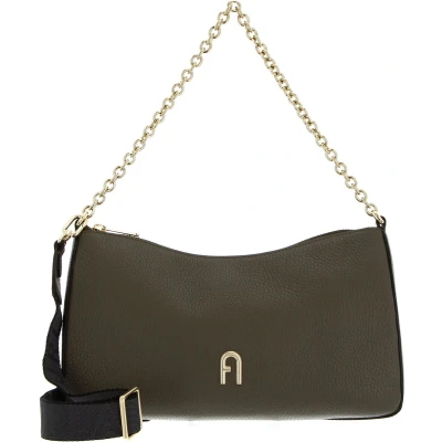 Afbeelding van FURLA Leren Schoudertas Primula Crossbody Double Strap Sage + Soil Kaki