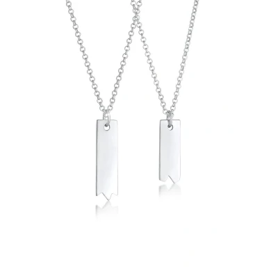 Afbeelding van Elli 2 PACK Basic Ketting, Dames, Maat: 45, Silber
