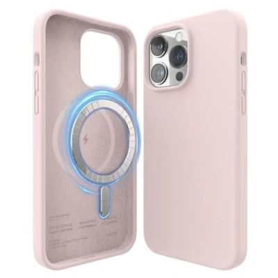 Afbeelding van elago Magnetische Silicone Hoesje Compatibel met iPhone 14 Pro Max Case (6.7&quot;), MagSafe Alle Toebehoren, Ingebouwde Magneten, Premie Vloeibaar Silicone, Beschermende Cover(Lovely Roze)