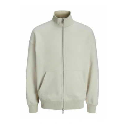 Afbeelding van JACK &amp; Jones Sweatshirt MIT Rundhals Einfarbig Sweater met rits, Heren, Maat: Small, Moonbeam